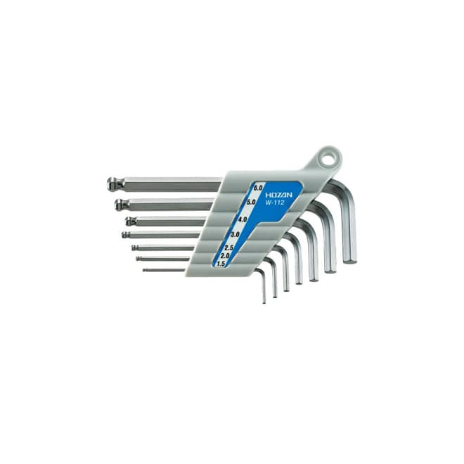 Hozan W-112 Ball Point Hex Wrench Set
