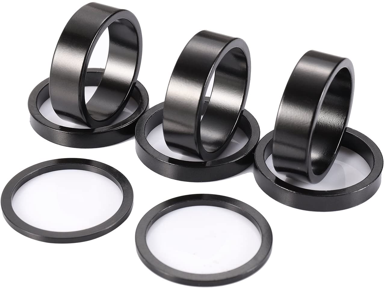 Tangeseiki Aluminium Alloy Bike Stem / Headset Spacers 1 1/8-Inch (BLACK)