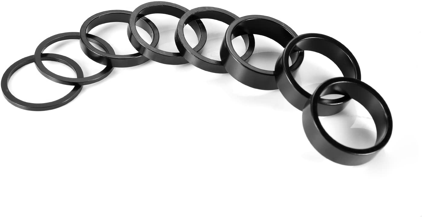Tangeseiki Aluminium Alloy Bike Stem / Headset Spacers 1 1/8-Inch (BLACK)