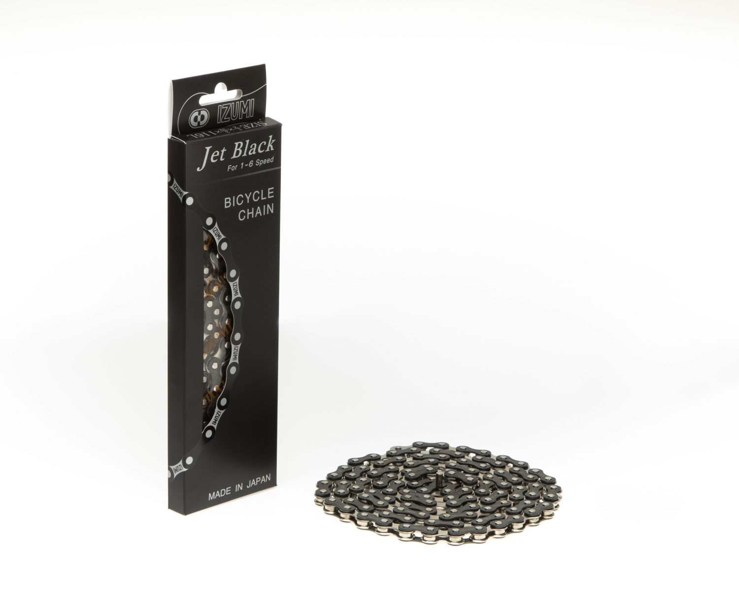 Izumi Jet Black Chain 1/2 x 3/32 - 116L Jet Black / Silver  1 - 6 Speed Izumi Jet Black Chain 1/2 x 3/32 - 116L Jet Black / Silver  1 - 6 Speed