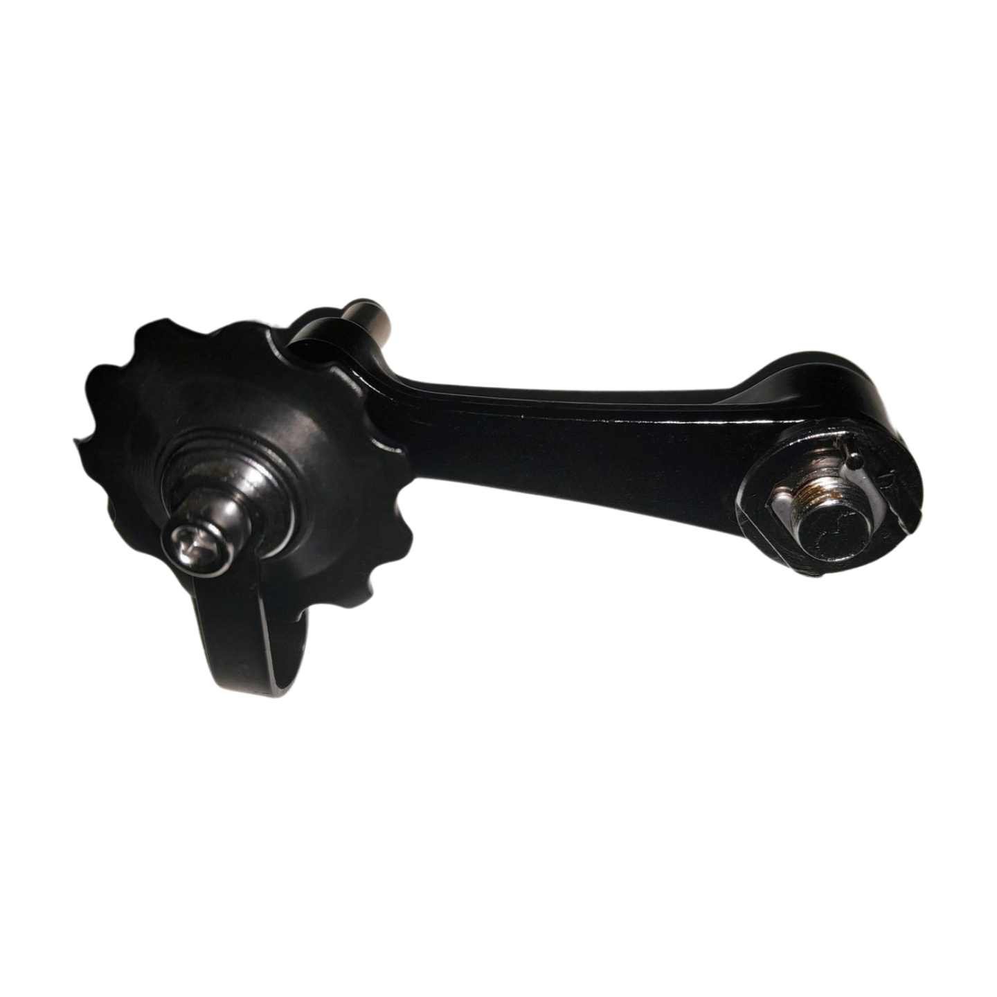 Chain tensioner | alloy | black | with return spring | Attachment to the dropout