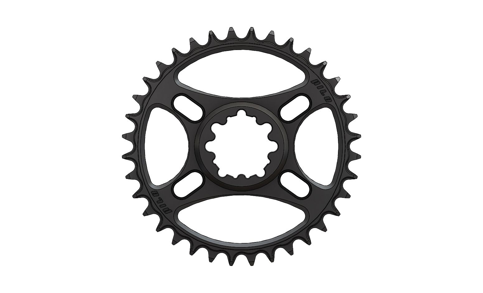 C28 - 36T Narrow wide Chainring for Sram direct dub 3mm offset Black Anodized